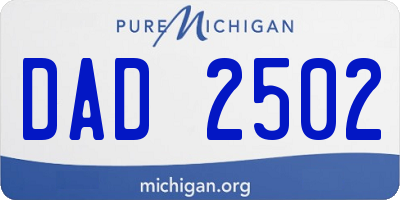 MI license plate DAD2502