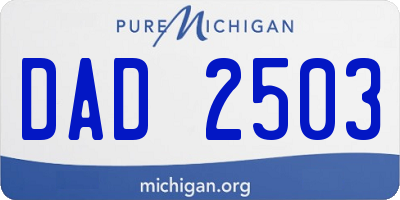MI license plate DAD2503