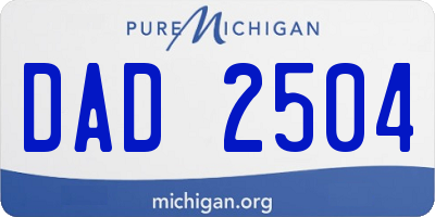 MI license plate DAD2504