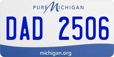 MI license plate DAD2506