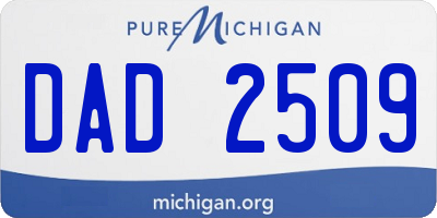 MI license plate DAD2509