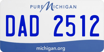 MI license plate DAD2512