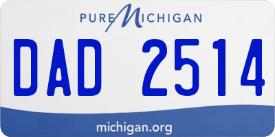 MI license plate DAD2514