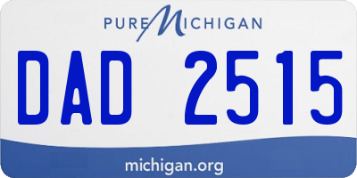 MI license plate DAD2515