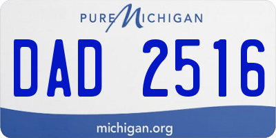 MI license plate DAD2516