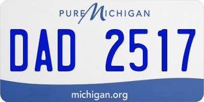 MI license plate DAD2517