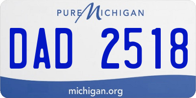 MI license plate DAD2518