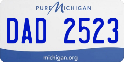 MI license plate DAD2523