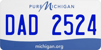 MI license plate DAD2524