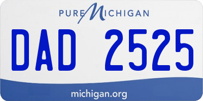MI license plate DAD2525