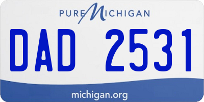 MI license plate DAD2531