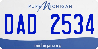 MI license plate DAD2534