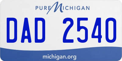 MI license plate DAD2540