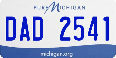 MI license plate DAD2541