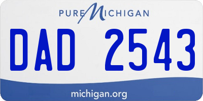 MI license plate DAD2543
