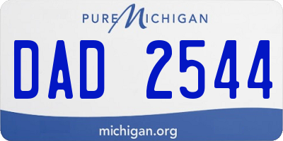 MI license plate DAD2544