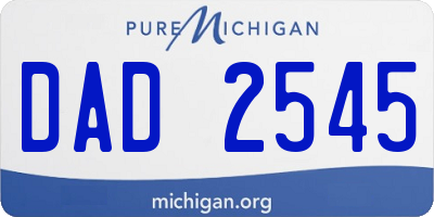 MI license plate DAD2545