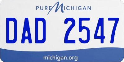 MI license plate DAD2547