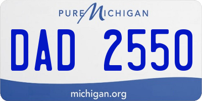 MI license plate DAD2550