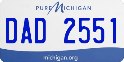 MI license plate DAD2551
