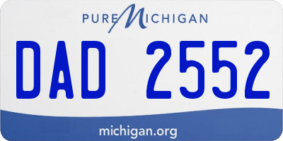 MI license plate DAD2552