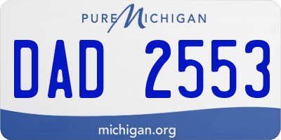 MI license plate DAD2553