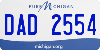 MI license plate DAD2554