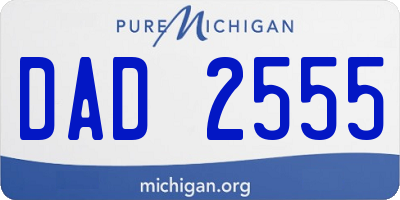 MI license plate DAD2555
