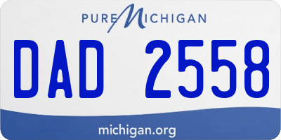 MI license plate DAD2558