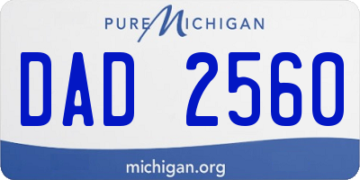 MI license plate DAD2560