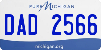 MI license plate DAD2566