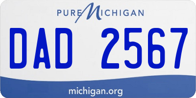 MI license plate DAD2567