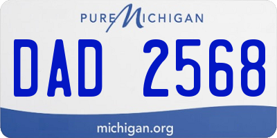 MI license plate DAD2568