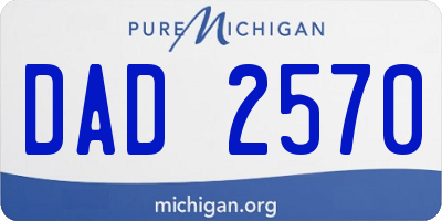 MI license plate DAD2570