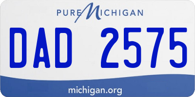 MI license plate DAD2575