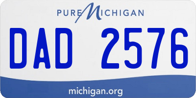 MI license plate DAD2576