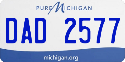 MI license plate DAD2577