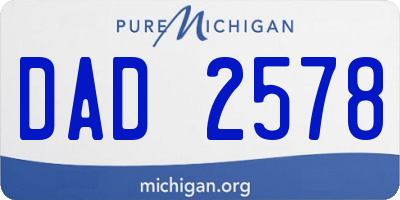 MI license plate DAD2578