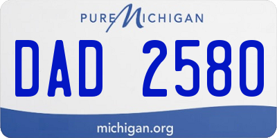 MI license plate DAD2580