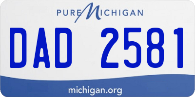 MI license plate DAD2581