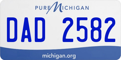 MI license plate DAD2582