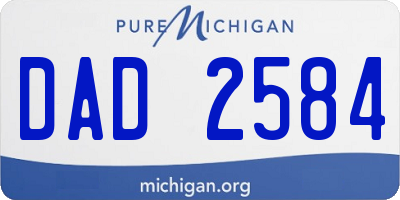 MI license plate DAD2584