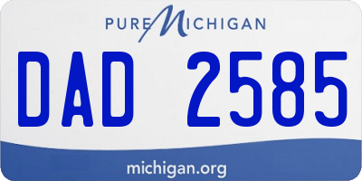 MI license plate DAD2585