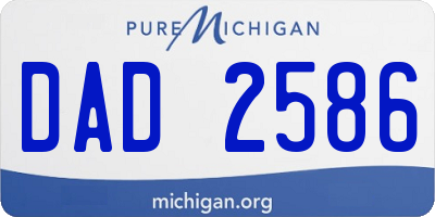MI license plate DAD2586