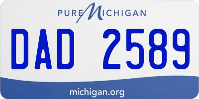 MI license plate DAD2589