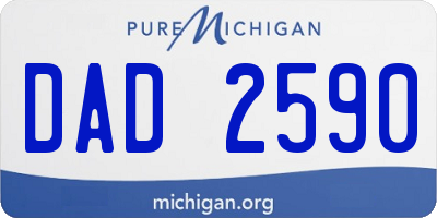 MI license plate DAD2590