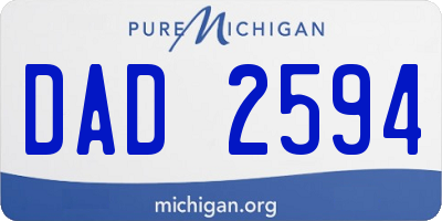 MI license plate DAD2594