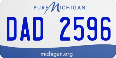 MI license plate DAD2596