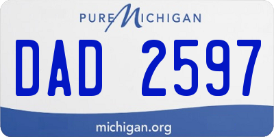 MI license plate DAD2597