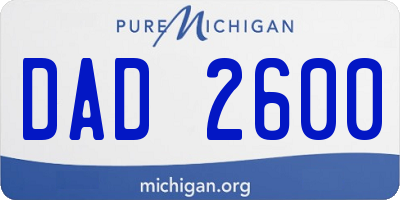 MI license plate DAD2600